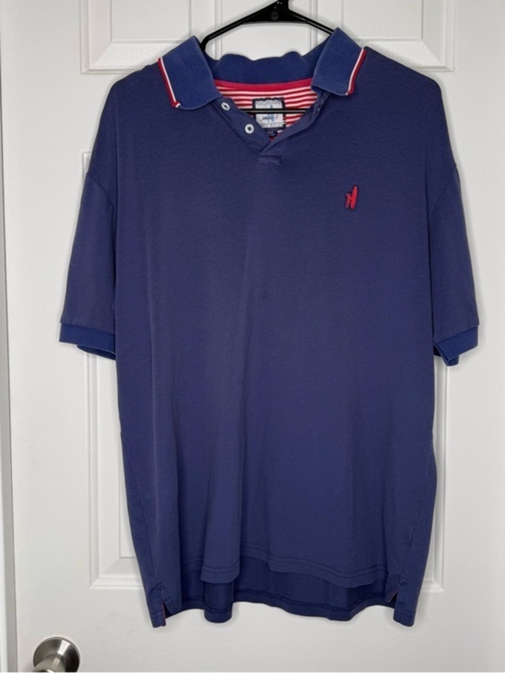 johnnie-O Navy Polo with Red Accents